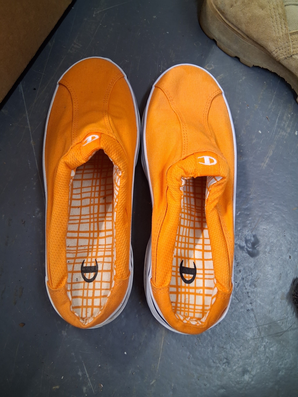 Champion Vibrant Orange Slip-On Canvas Sneakers